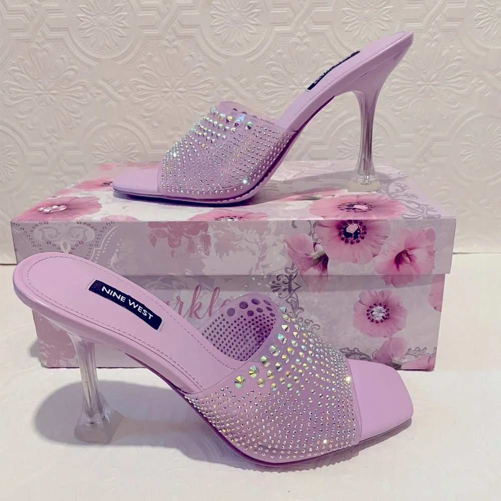 Nine West ZipTip3 Lilac Mule High Heel Sandals  Women’s size 8.5 Brand New - Picture 4 of 8